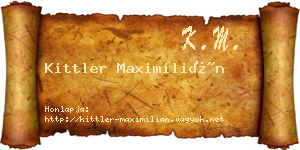 Kittler Maximilián névjegykártya